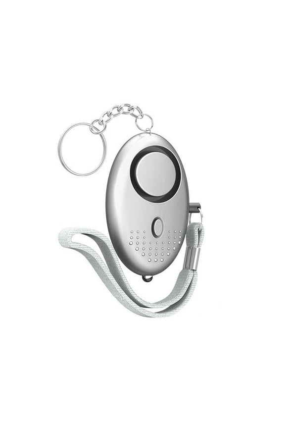 Alarm 130dB Keychain LED Light Emergency Safe Panic Personal Protection Upgraded Silver 3.6x2 Inch Home Gadgets