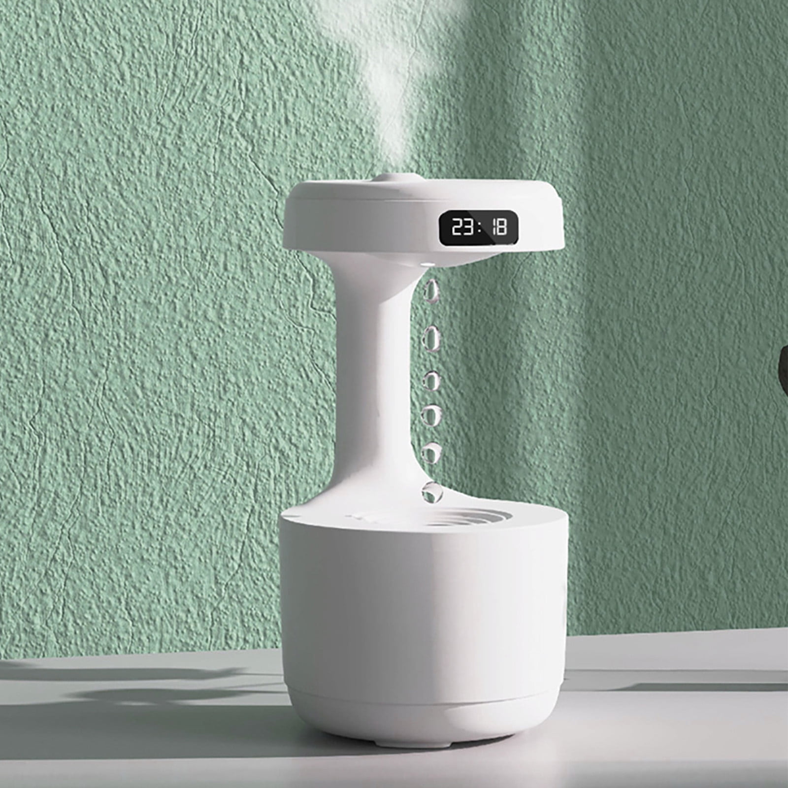 Gecau Anti- Water Droplet Humidifier Bedroom Office Desktop Visible USB Humidifier White Durable