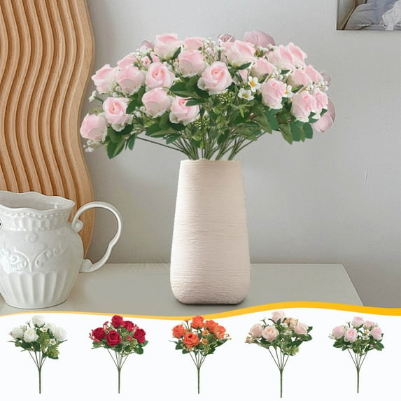 Latrodar Artificial Roses Of Imitation Silk Roses Artificial Roses Made With Stems Wedding Bouquet Fake Designss Scene For Weddingtable Feel Of Silk Cloth Well-Made B Cloth