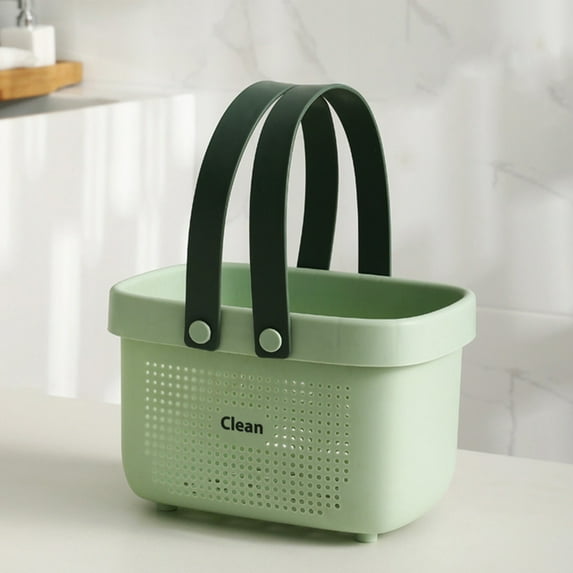 Latrodar Bath Shower Basket Portable Storage Puff Shower Caddy Storage Basket Green Safe&Non-toxic 3.2x3.2 Inch
