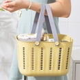 thumbnail image 1 of Latrodar Bathroom Portable Bath Basket Bath Basket Student Bath Plastic Shower Shampoo Bathroom Storage Basket Bath Basket Yellow Art&Crafts 6.8x7.6 Inch, 1 of 5
