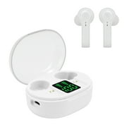 Gecau Bluetooth 5.0 Headset Wireless Earphones Mini Earbuds Stereo Headphones Earbuds Headsets With Microphone Secure White 4.8x3.6 Inch Home Gadgets