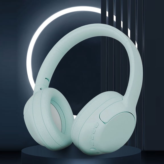 Latrodar Bluetooth 5.3 Subwoofer Head-Mounted Foldable Headphones - Built-in Mic Enduring oft Earmuffs Headset Green 8.8x7.2 Inch Home Gadgets