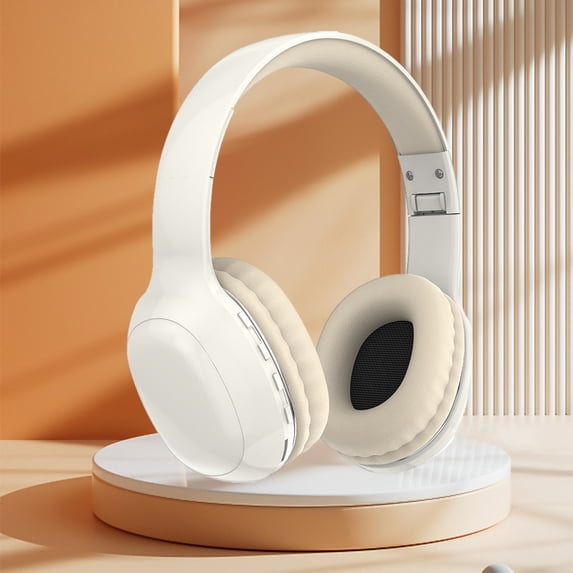 Latrodar Bluetooth 5.3 Subwoofer Headband Wireless Headphones Crafted with Care Foldable Headphones White 7.6x6.8 Inch Home Tools