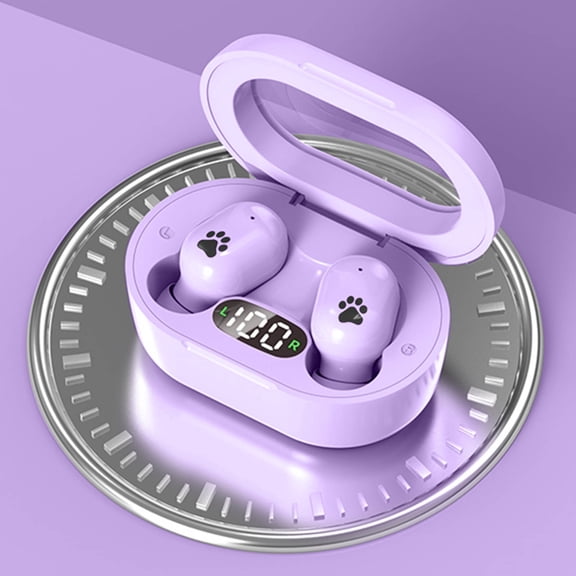 Gecau Bluetooth 5.3 Wireless Headphones HIFI Sound Quality Small High Durability Bluetooth Headphones Purple 4.2x3.2 Inch Home Stuff