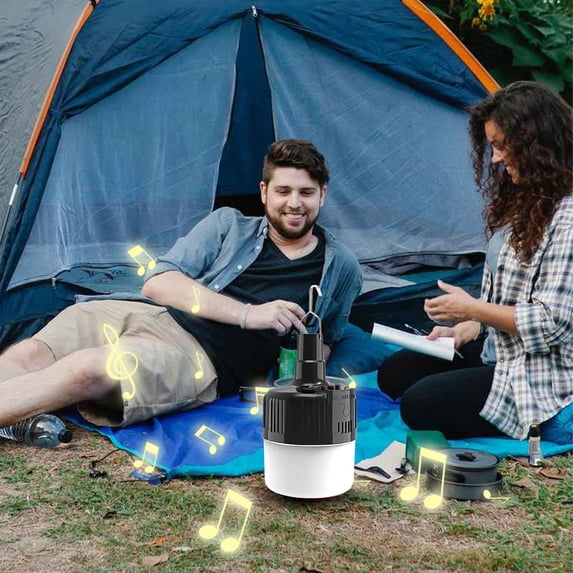Gecau Bluetooth Audio Camping Lights Outdoor Camping Lights 42 LED Eco-Friendly Material rging USBstall Light Black 7.2x4.4 Inch Home Essentials