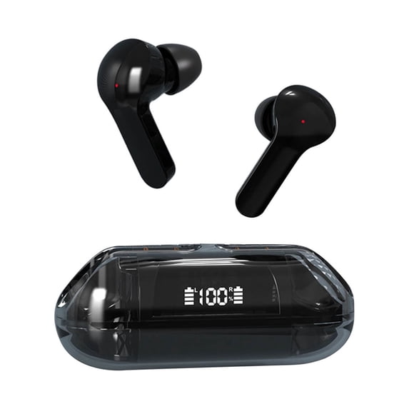 Gecau Bluetooth Headset High-end Transparent In-ear Noise Upgraded bile Phone Universal Black 3.6x3.6 Inch Home Gadgets