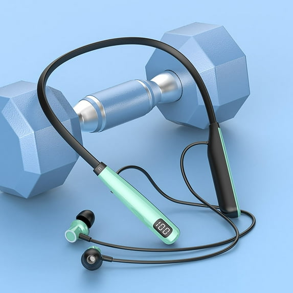 Latrodar Bluetooth Headset Neck Neck Type Wireless Sports Extra Long Standby Life Noise Reduction Creative Green 8.4x6 Inch Home Gadgets