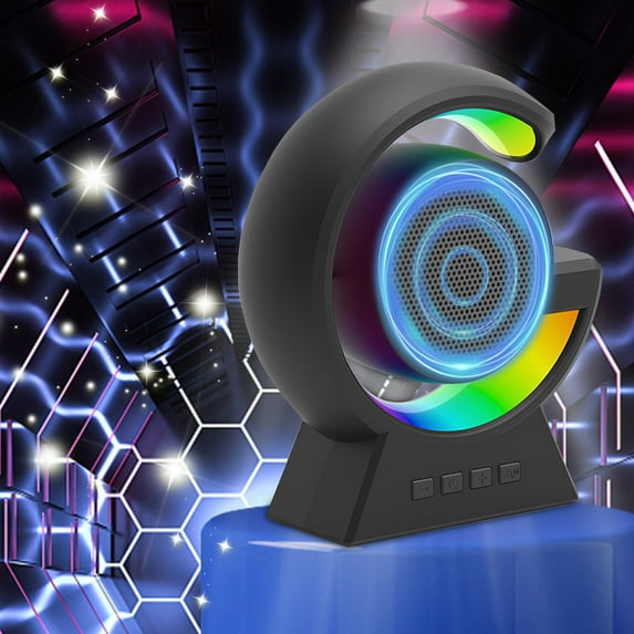 Latrodar Bluetooth Speaker Color Light Card Mini Portable Gift Speaker Non-Toxic Black 5.4x4.6 Inch Home Essentials