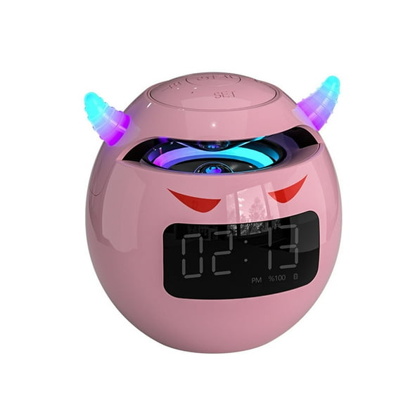 Latrodar Bluetooth Speaker Desktop Audio Bedside Alarm Clock Subwoofer Mini Speaker Enduring Pink 4x4 Inch Home Stuff
