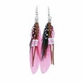 thumbnail image 1 of Latrodar Bohemian Style Bead Tassel Feather Earrings Fashion Feather Chain Dangle Earring up to 60% Off, 1 of 2