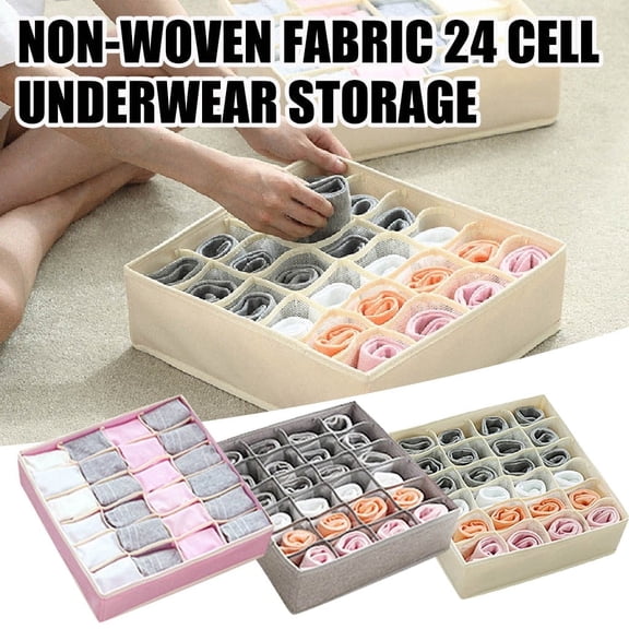 Latrodar Bras Organizer for Drawers Divided Space Saver Bag Living Room Dorm Toy Organizer Solid Travel Packing Organizers Alternative to Moving Box for Comforters Blanket Clothing Sheet Toys 1PC