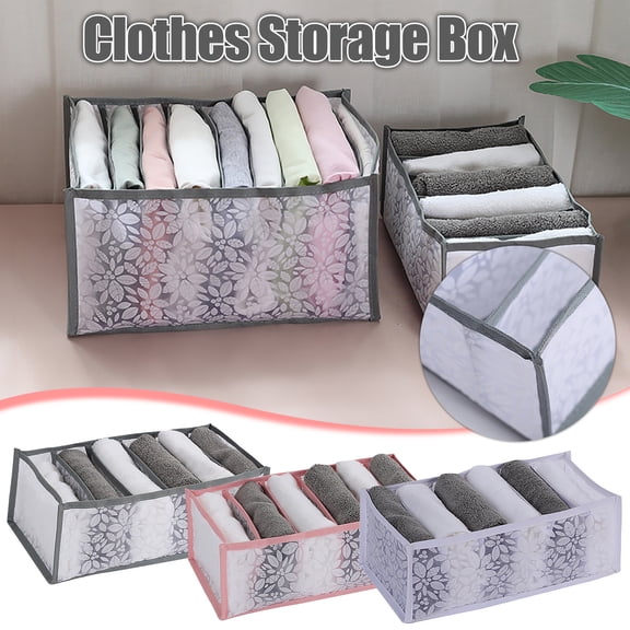Latrodar Bras Organizer for Drawers Multiple Lattice Space Saver Bag Travel Office Clothes Storage Floral Print Storage Bins Collapsible for Blanket Comforters Clothing Sheet Toys 1PC