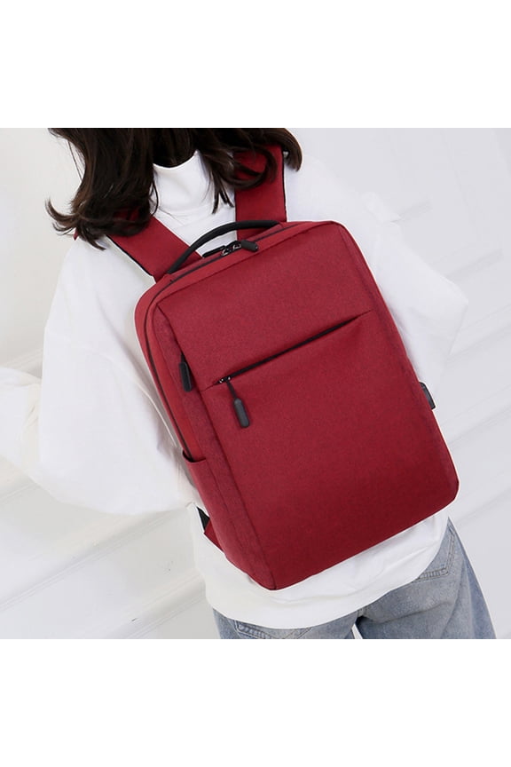 Business Backpack, Bag For Travel Flight Fits 15.6 Inch Laptop With USB Charging Port Red Durable