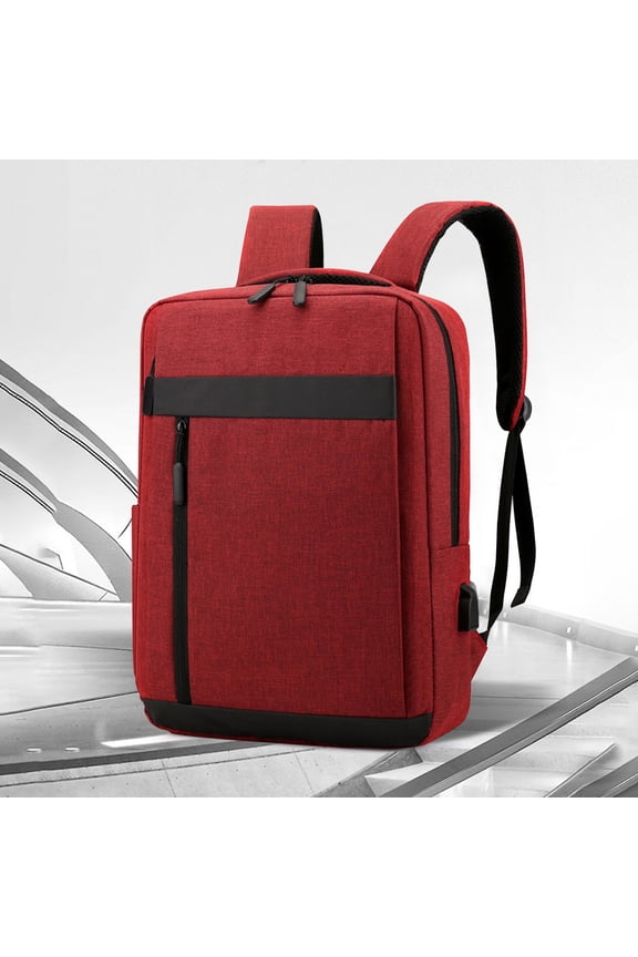 Business Backpack, Bag For Travel Flight Fits 15.6 Inch Laptop With USB Charging Port Red Safe&Non-toxic