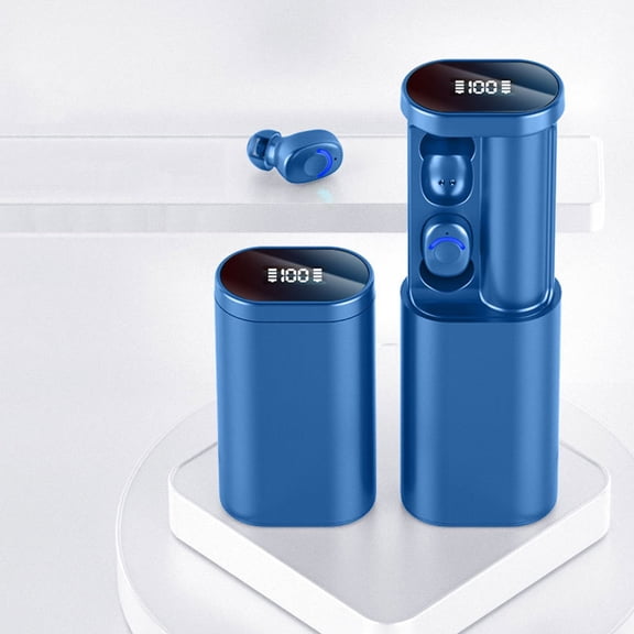 Latrodar C1 Wireless Binaural Bluetooth Headset Power Display-long Standby Power Bank Secure Blue 5.2x4.4 Inch Home Tools