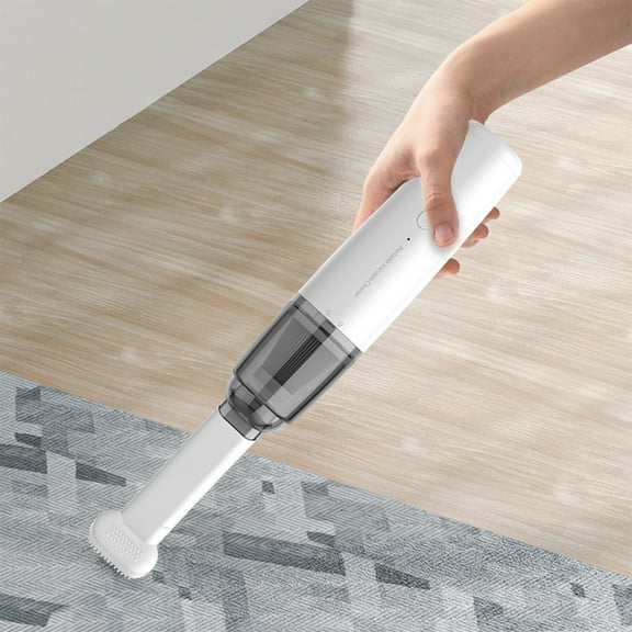 Latrodar Car Vacuum With Powerful Suction, Mini Vacuum Sturdy er, USB Rechargeable White 11.6x5.6 Inch Home Essentials