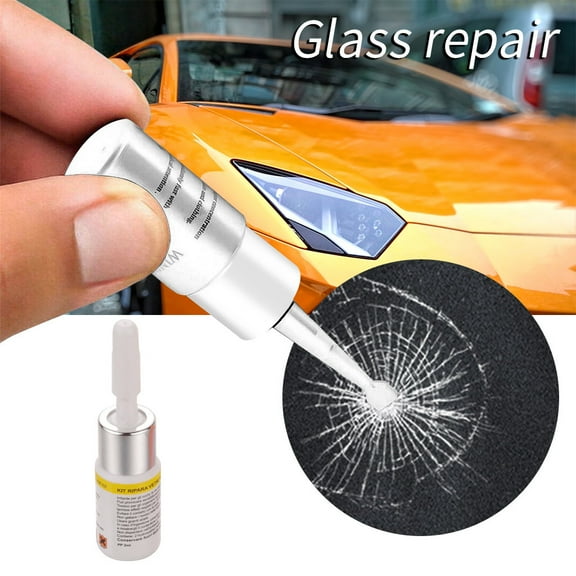 Gecau Car Window Glass Crack Chip Resin Windscreen Windshield Repair DIY Tool Kit 2ml white Safe&Non-toxic 2.8x0.8 Inch