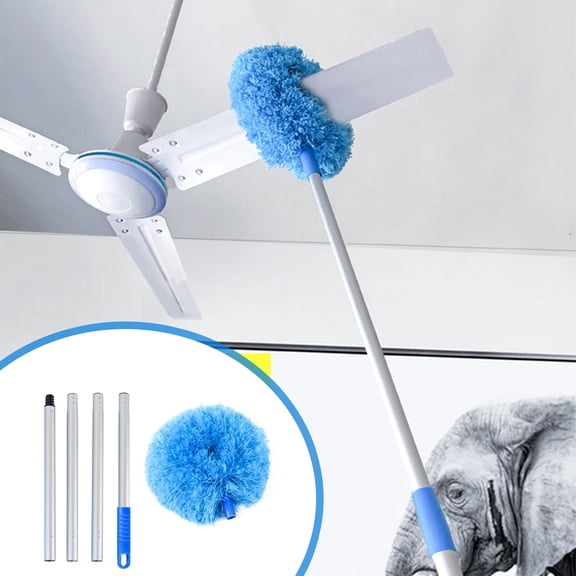Latrodar Ceiling Fan Duster,Dusters For Cleaning, Microfiber Duster With Extension Eco-Friendly Material h Ceiling, Furniture Blue 14.8x6.4 Inch Home Tools