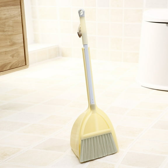 Latrodar Children's Brooms And Dustpan Set, Cleaning Supplies Brooms And Dustpan Set Sturdy Set For Home Office Yellow 19.2x7.6 Inch Home Decor