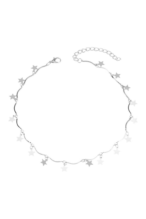 Choker Boho Gold Color Chain Star Maxi Choker Necklace For Women Tassel Necklaces Silver up to 30% Off