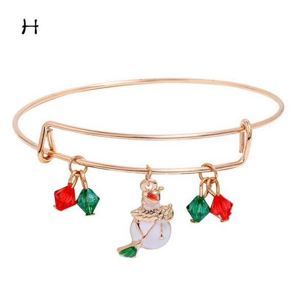 Latrodar Christmas Bracelet For Women Girls Thanksgiving Holiday Santa Expandable Crystal Bracelet Jewelry Gold Flash Deals