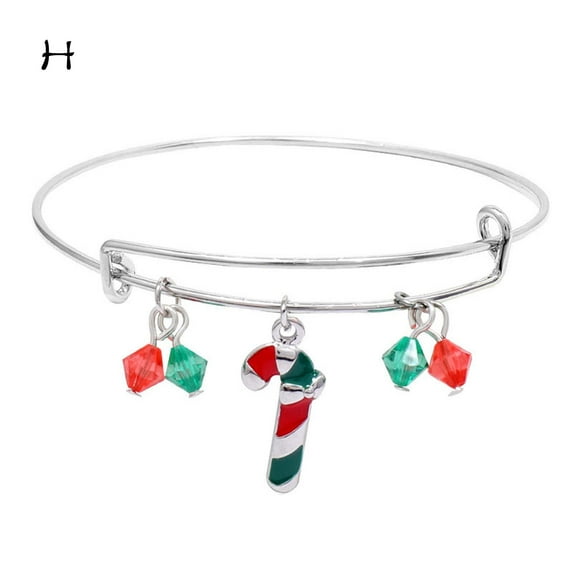Latrodar Christmas Bracelet For Women Girls Thanksgiving Holiday Santa Expandable Crystal Bracelet Jewelry Silver Reduced Price