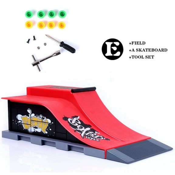 Latrodar Christmas Gifts Toys Finger Skateboard Par k Ramp Toys Fingerboard Rail Kit Decorative 4.4x6.8 Inch