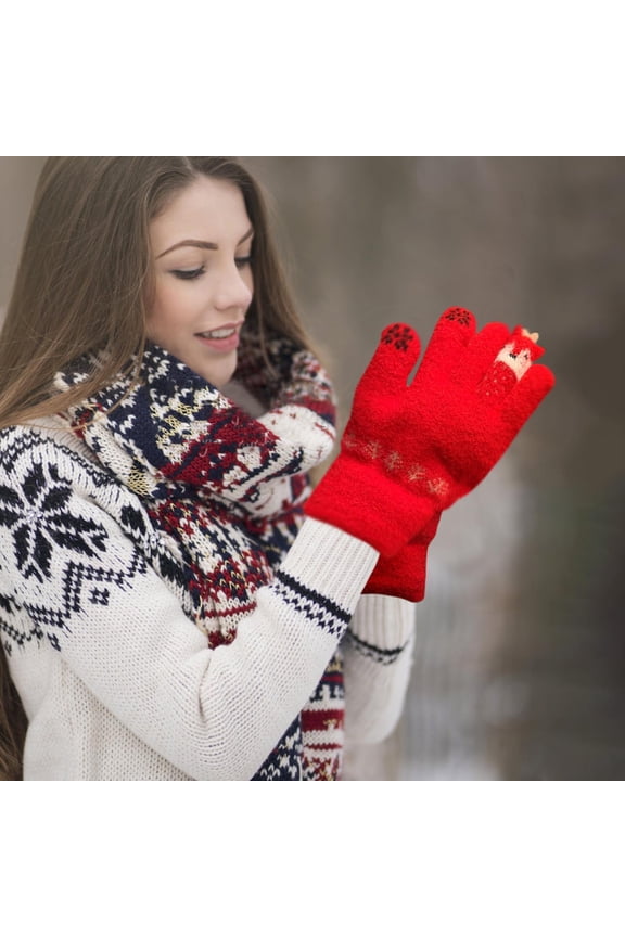 Christmas Snowman Deer Warm Gloves, Safety Guaranteed , Winter Warm Gloves A 4x2.8 Inch Home Essentials