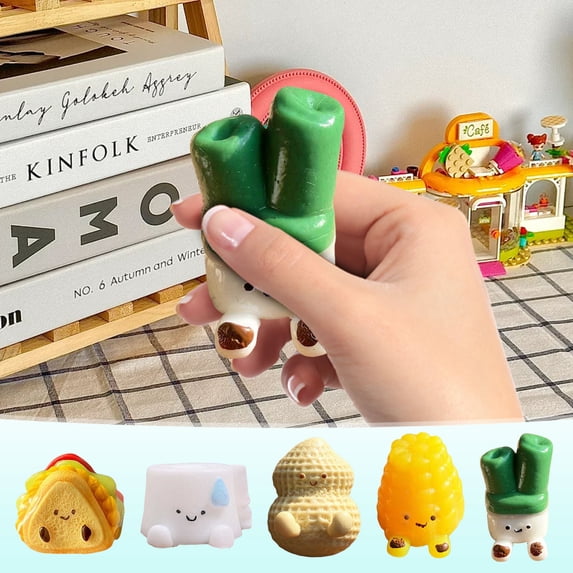 Gecau Christmas Squishies Stress Reducing Toys Exhaust Simulation Slow Sensory Fidget for Anxiety Relief Hand Therapy Relaxation Fun Tool Anxiety Relief Items Stress Toys Mini