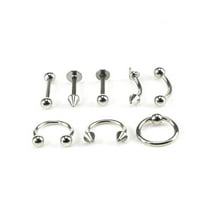 Latrodar Circular Barbell Horseshoe Spike Stainless Steel Body Piercing Jewelry Silver up to 50% Off