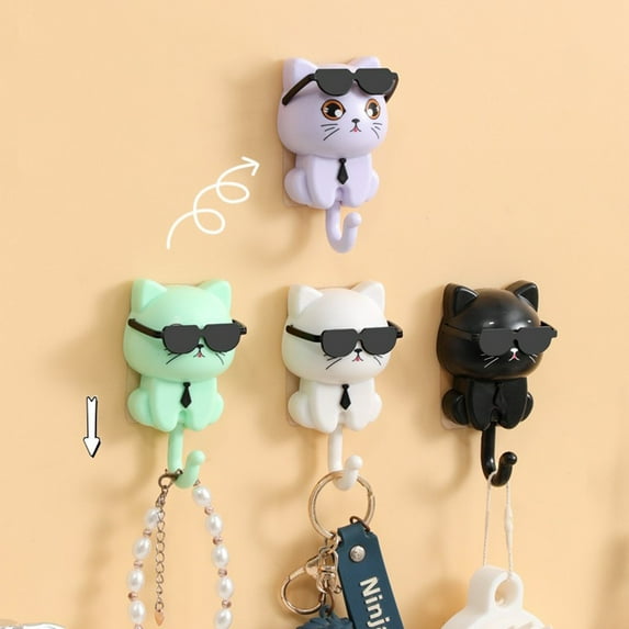 Latrodar Closet Hooks Mounts to the Wall Towel Hooks for Bathrooms Adhesive Hooks for Bathroom Without Deformation or Breakage Hooks for Hanging Foyers Animal Closet Hooks for Hats Dorm Essentials 1PC