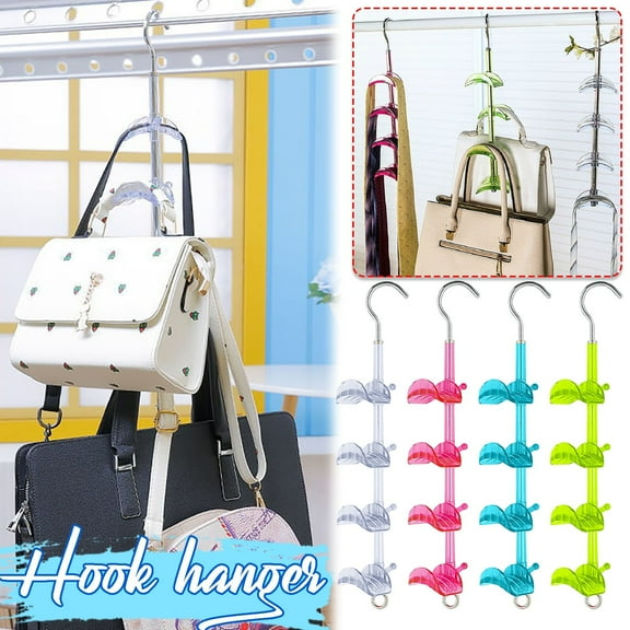 Latrodar Closet Hooks for Rack Closet Hooks for Purses Backpack Closet Hooks for Pole Non Slip Hooks for Wall Wardrobes Rotatable Door Hooks Large Towel Hooks for Mugs Closet Hanging Organizer 1PC