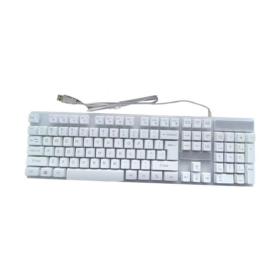 Latrodar Colorful Crack LED Illuminated Backlit USB Wired PC Gaming Keyboard Non-Toxic White 18.8x6.4 Inch Home Stuff