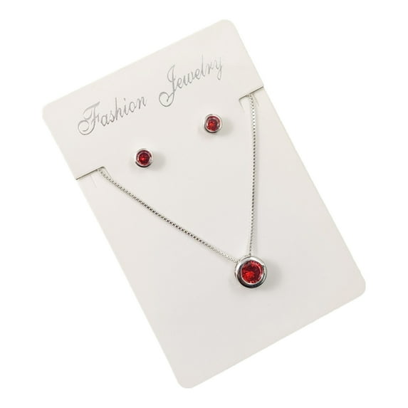 Latrodar Colorful Inlaid Zircon True Round Fate Short Necklace Stud Earring Set Red up to 30% Off