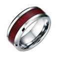 thumbnail image 1 of Latrodar Couple Wood Grain Titanium Steel Heart Three Layer Set Colorful Reduced Price, 1 of 1
