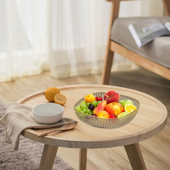 Latrodar Crylic PC Fruit Platter Small Snack Dish Serving Bowl For Hotels Fruit Bowl For KTV Plastic Fruit Tray For Commercial Use. Yellow Upgraded