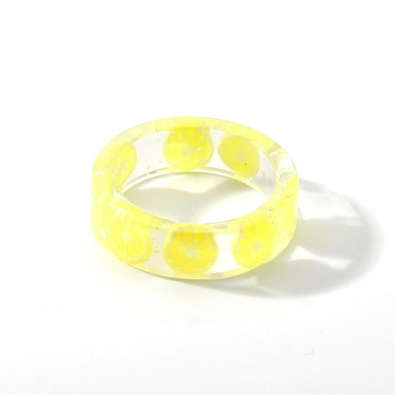 Latrodar Cute Acrylic Resin Rings Colorful Suer Knuckle Transparent Rings Yellow up to 30% Off