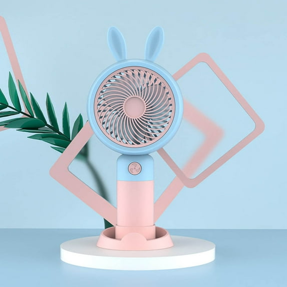 Latrodar Cute Handheld Fan Desktop Office Mini Non-Toxic ortable Portable Fan Multicolor 6.6x3.44 Inch Home Stuff