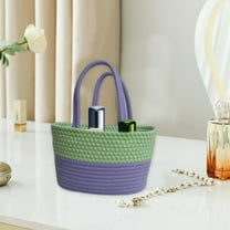Latrodar Desktop Storage Basket Woven Storage Basket Cotton Thread Storage Basket Purple Creative
