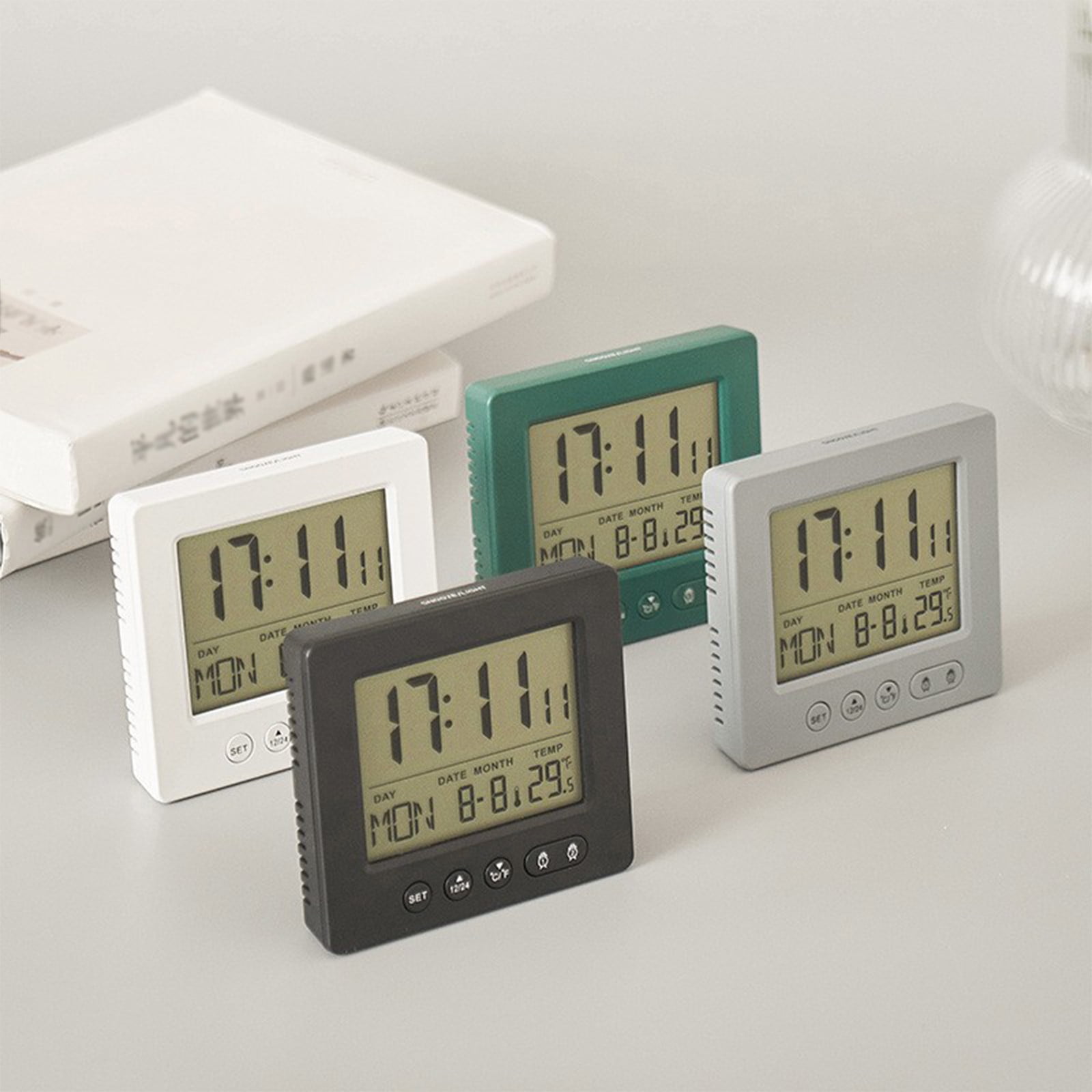 Latrodar Digital Alarm Clock With Background Lighting LCD Display ...
