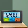 thumbnail image 1 of Latrodar Digital Alarm Clock With Colorful LCD Display Crafted with Care Smart Clock Calendar Black Home Decor, 1 of 5