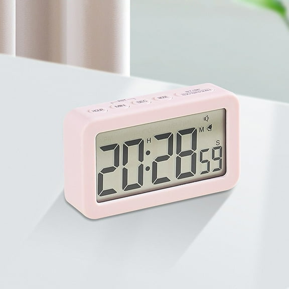 Latrodar Digital Electronic Clock LED Display Electronic Clock Crafted with Care Switching Countdown Pink Home Tools