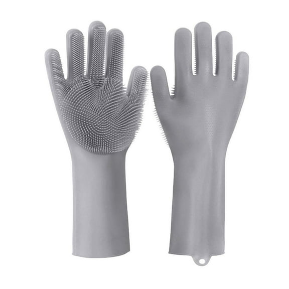 Latrodar Dishwashing Gloves Household Gloves And Dog Novelty f Pet Bathing Gloves Gray Home Decor