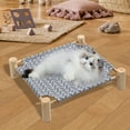 thumbnail image 1 of Latrodar Dog Suspended Bed, Wooden Dog Suspended Elevated Cold Bed, Detachable Portable Indoor/Outdoor Pet Bed, Suitable For Cats And Small Dogs Dark Gray Cr, 1 of 5