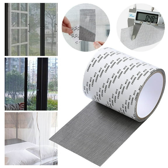 Latrodar Door Window Screen Self-Adhesive Repair Tape, Long Strip Of Screen Tape Patch Seam Sticker, For Home Door Window black Party Favor 3.6x3.6 Inch