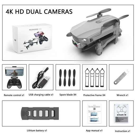 Latrodar Drones for Kids 8-12 Beginners Drone 4K HD Camera WIFI FPV Selfie Quadcopter Headless Mode Drone Toy Gray Decorative 5.6x2.4 Inch