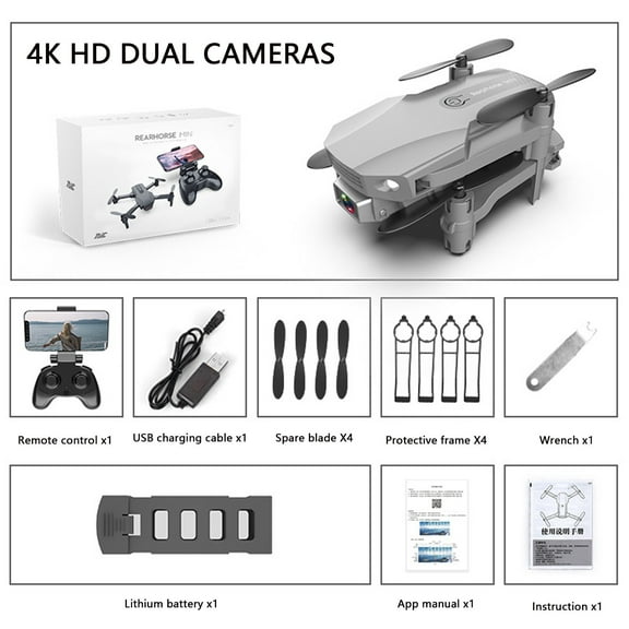 Latrodar Drones for Kids 8-12 Beginners Drone 4K HD Camera WIFI FPV Selfie Quadcopter Headless Mode Drone Toy Gray Decorative 5.6x2.4 Inch