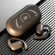 Gecau Ear Mounted Non In Ear Intelligent Digital Display Bluetooth Upgraded e Wireless Earphones Black 3.72x3.72 Inch Home Gadgets