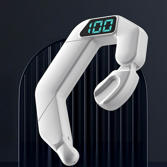 Latrodar Ear Wireless Bluetooth Earphones Bluetooth 5.2 LED Upgraded ece Earbuds With Mic White 5.2x3.2 Inch Home Essentials